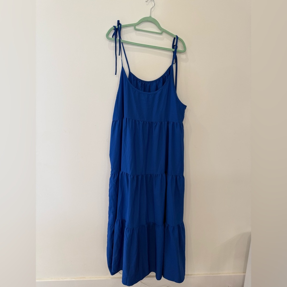 SHEIN Royal Blue Tiered Maxi Dress with Tie Straps